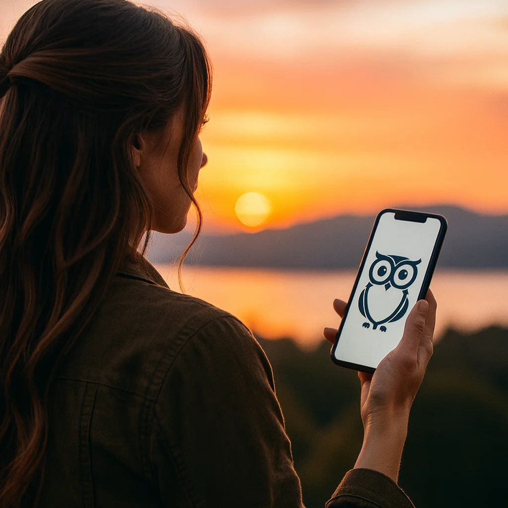 Owl Pod patient watching sunrise by the ocean